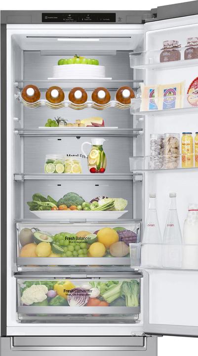 Produktbild LG GBB72NSVCN Kombinierter Kühlschrank, Klasse C, 384L, Weinregal, kein Frost, Edelstahl (419 l)