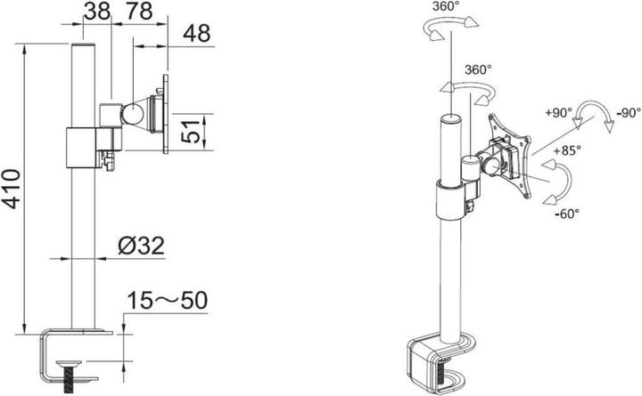 Actual product image Multibrackets M Deskmount (Table, 30")