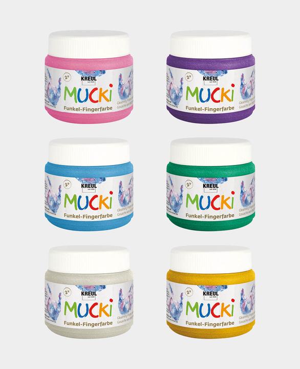 Image du produit Kreul MUCKI Kit de peinture au doigt (Bleu, Rose, Or, Argent, Lila, Vert, 900 ml)