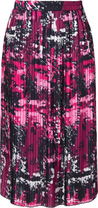 Image du produit Ulla Popken Jupe midi plissée, imprimé patchwork, taille élastique et coupe évasée (46, 48)