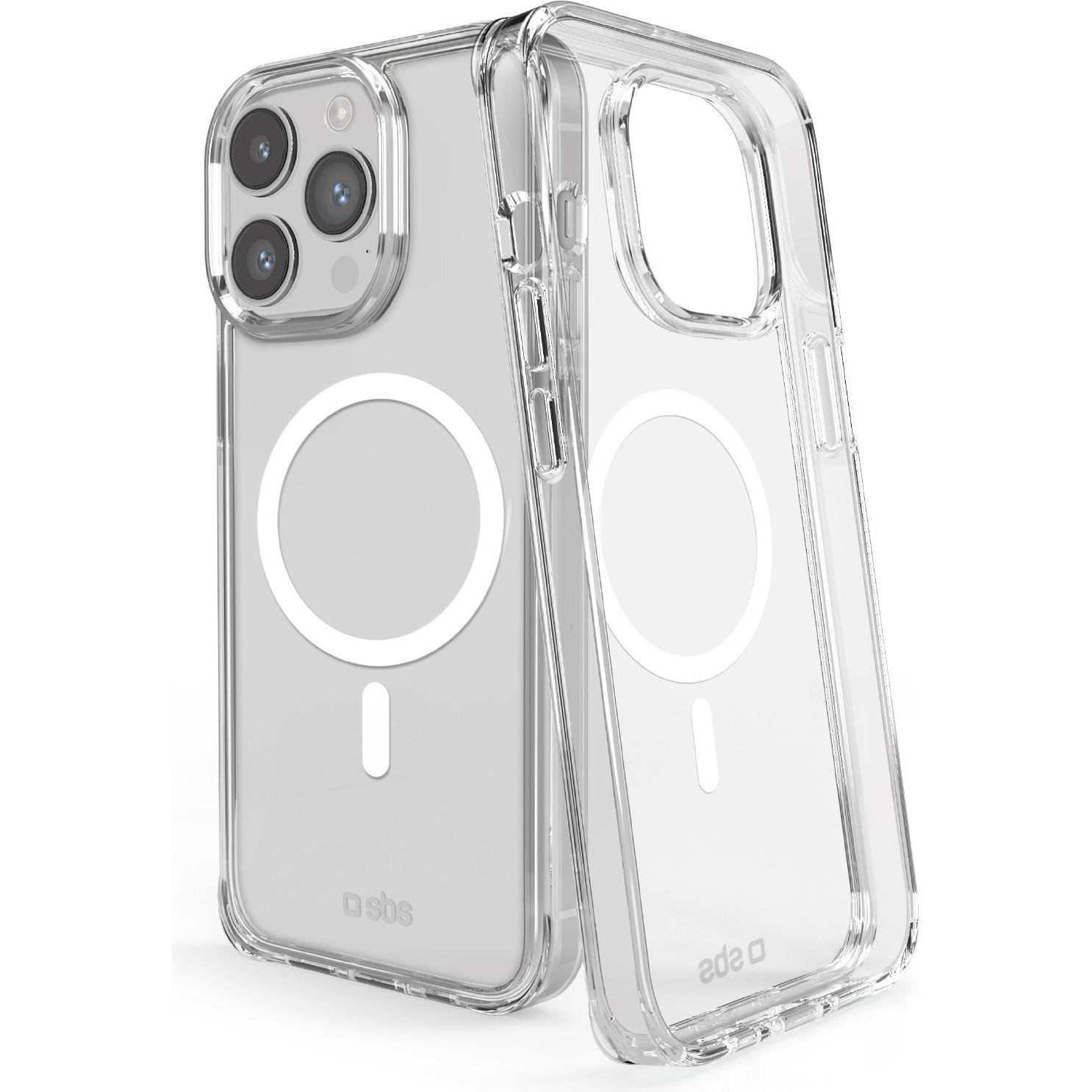 SBS Light Mag Cover kompatibel für iPhone 16 Pro transparent (Apple iPhone 16 Pro), Smartphone Hülle, Transparent