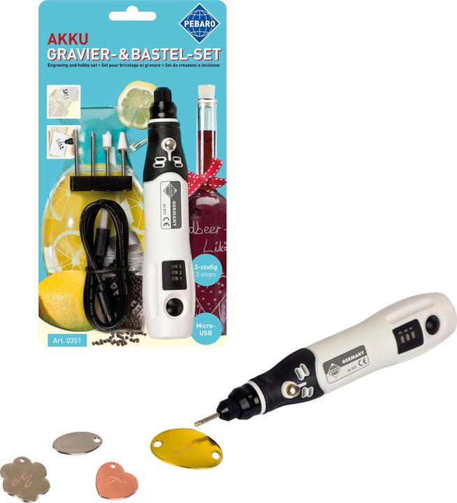 Produktbild Magni Pebaro 0351 Akku Bastel-Set zum Gravieren von Metall, Glas, Spiegeln und Keramik