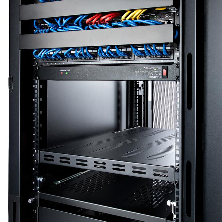 Actual product image StarTech 1U adjustable heavy duty shelf for server rack/cabinet up to 113 Kg - Shelf server rack/cabinet...