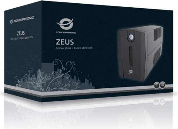 Produktbild Conceptronic ZEUS USV 850VA LED 4xIEC Socket ZEUS 02E (850 VA, 480 W, Line-Interaktiv USV)
