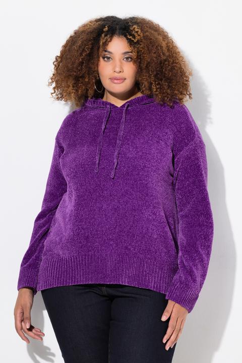 Produktbild Ulla Popken Chenille-Hoodie, Kapuze, Kordel, Langarm (46, 48)