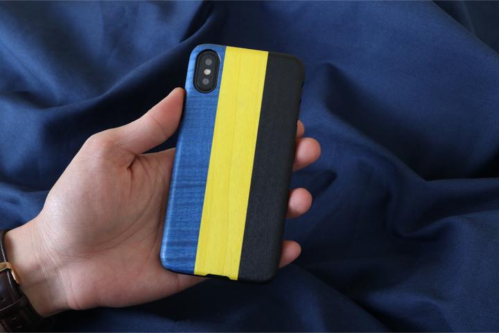 Actual product image Man&Wood SmartPhone case iPhone X/XS dandy blue black (Apple iPhone X, Apple iPhone XS)