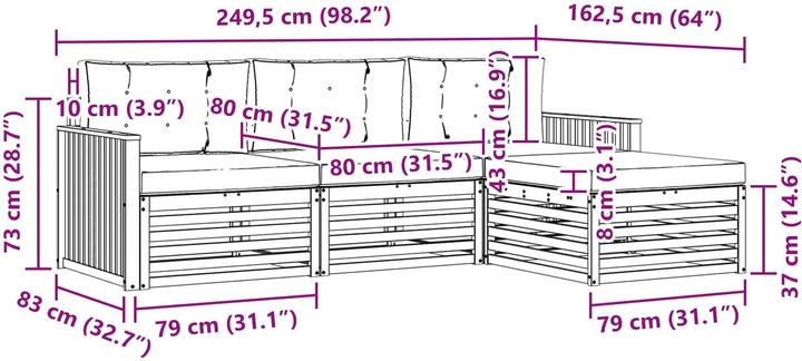 Produktbild vidaXL Outdoor-Sofa