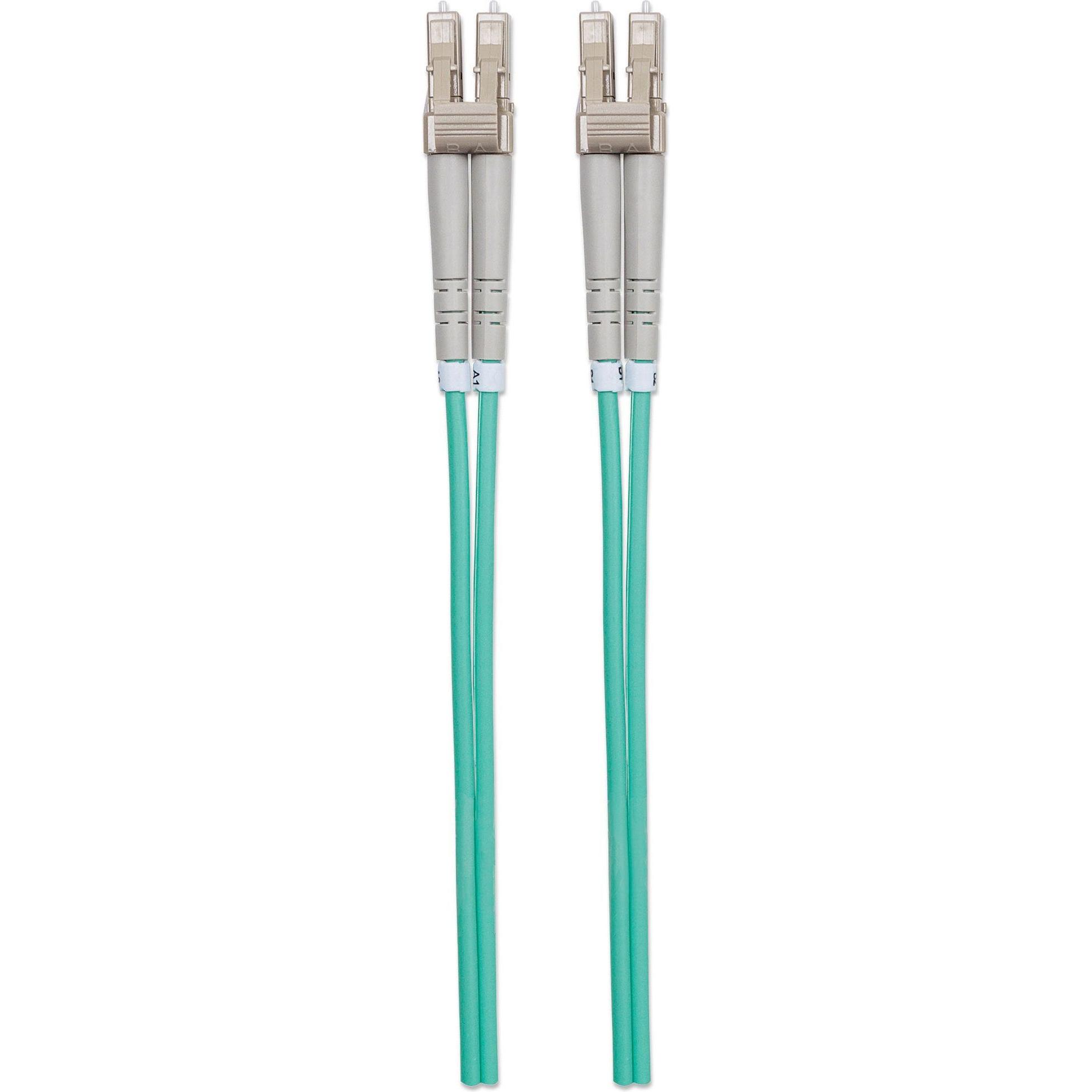 Thumbnail - Intellinet LWL Anschlusskabel LC/LC Multimode OM3 aqua (CAT8.2, 1 m), Netzwerkkabel