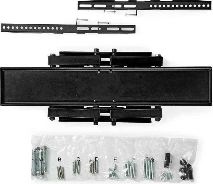 Actual product image Nedis TVWM3551BK Full-motion TV wall mount 37-80 " max screen weight: 35 kg Min. wall spacing (Wall, 80", 35 kg)