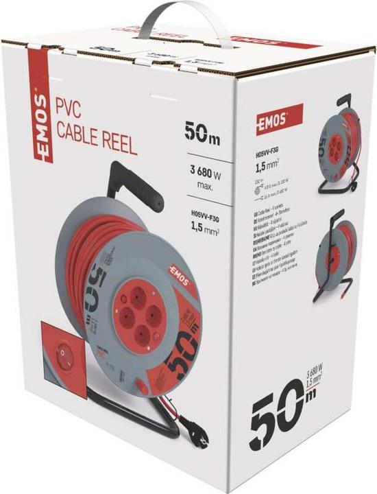 Produktbild Emos Kabeltrommel IP20 1,5mm Schuko 50 m (50 m, 1.50 mm²)