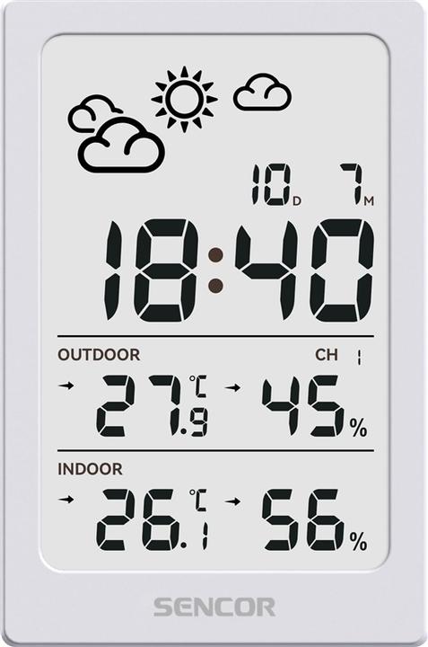 Produktbild Sencor SWS 2300 W Wetterstation weiss / LCD / Funksensor