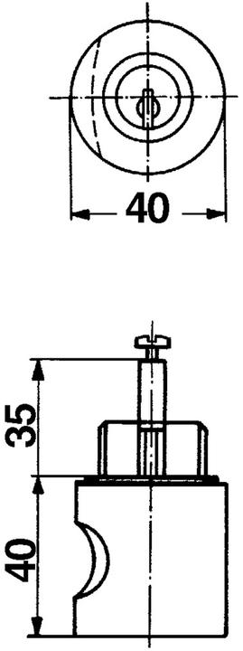 Actual product image Heusser Rotary knobs 3417 / 3418 (Door handle)