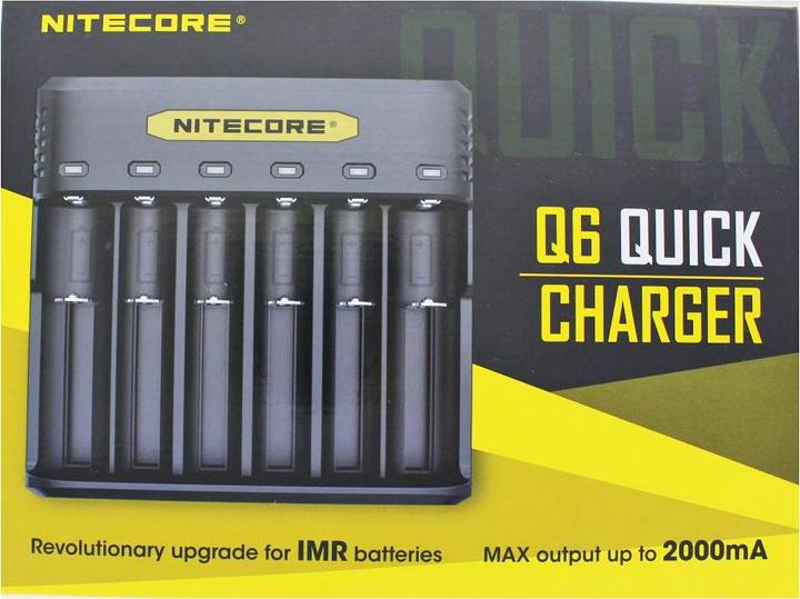 Productafbeelding Nitecore Q6 6-Schacht-Ladegerät (1 Pcs., 14500, 16340, 18650, 26650, Batterij)
