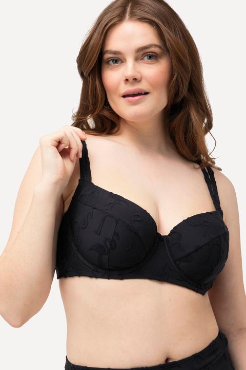 Actual product image Ulla Popken Textured Flamingo Underwire Bikini Set (56)