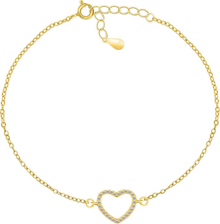 Brilio Silver - Delicate gold-plated heart bracelet BRC59Y