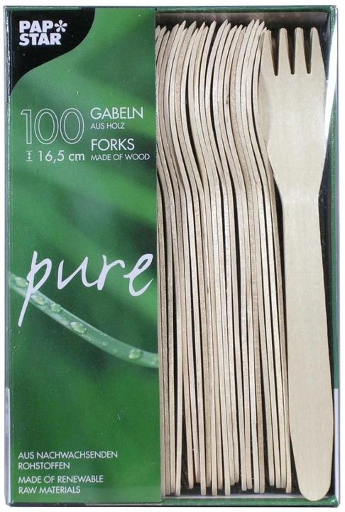 Actual product image Papstar Wood forks pure (100x)