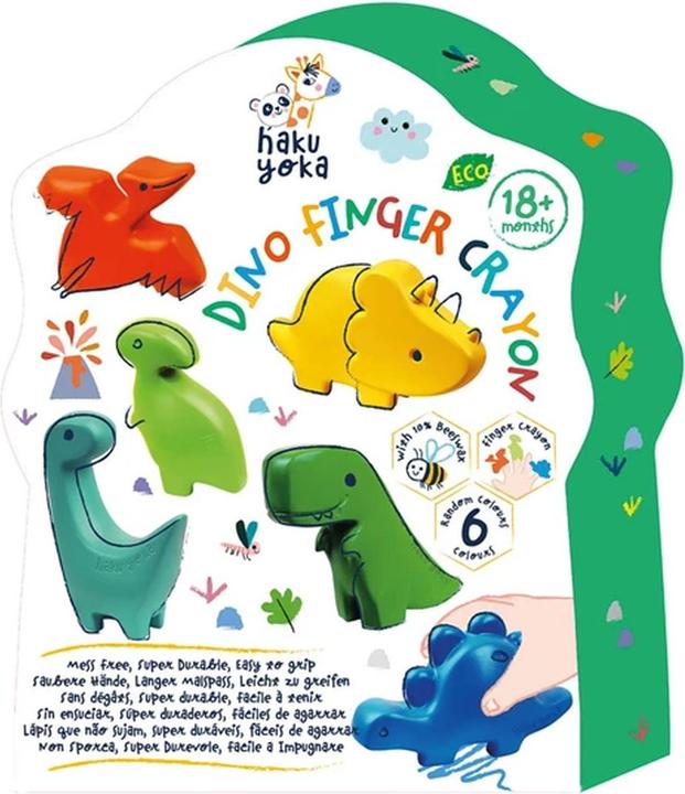 Produktbild Haku Yoka Finger Wachsmalkreide Dino (6 x)