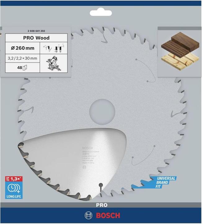 Immagine prodotto Bosch Professional Zubehör Lama circolare per legno PRO, 260 x 3,2 x 30 mm