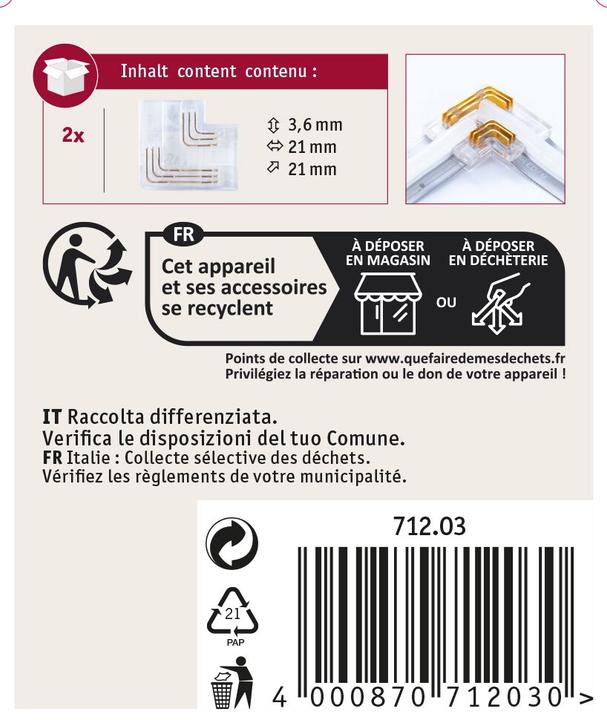 Produktbild Paulmann MaxLED Full-Line COB Connector Ecke (RGBW, 2.10 cm, Indoor)