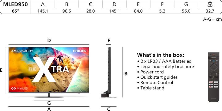 Image du produit Philips 65MLED950/12 (65", Mini-LED, 4K, 2025)