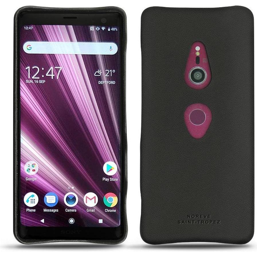 Noreve Lederschutzhülle (Sony Xperia XZ3), Smartphone Hülle, Schwarz
