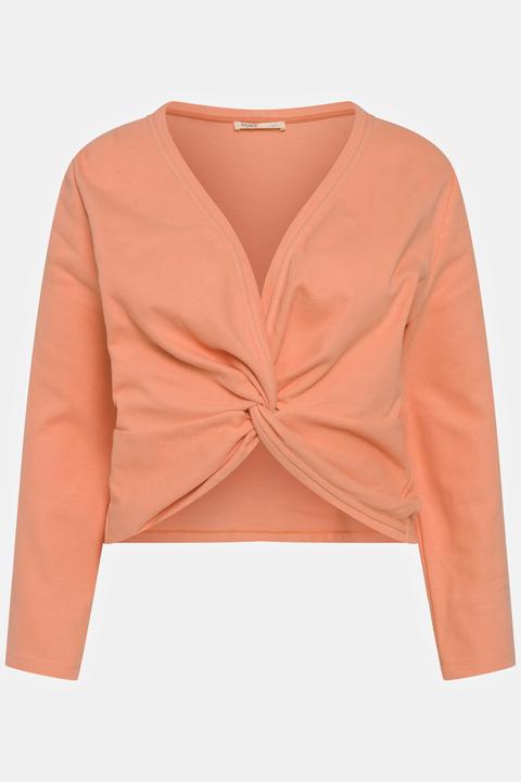 Produktbild Ulla Popken Sweatshirt, kurz, V-Ausschnitt, Langarm (60)