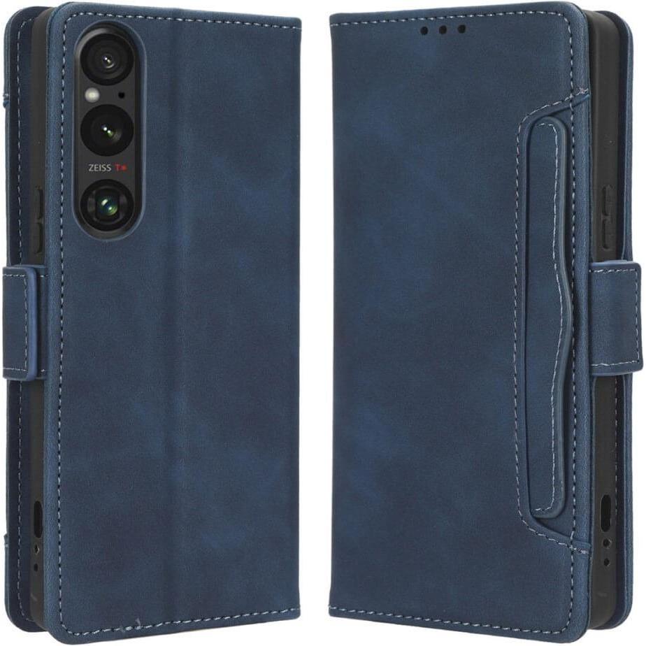 Cover-Discount Sony Xperia 1 V - Etui mit vielen Kartenfächer blau (Sony Xperia 1 V), Smartphone Hülle, Blau