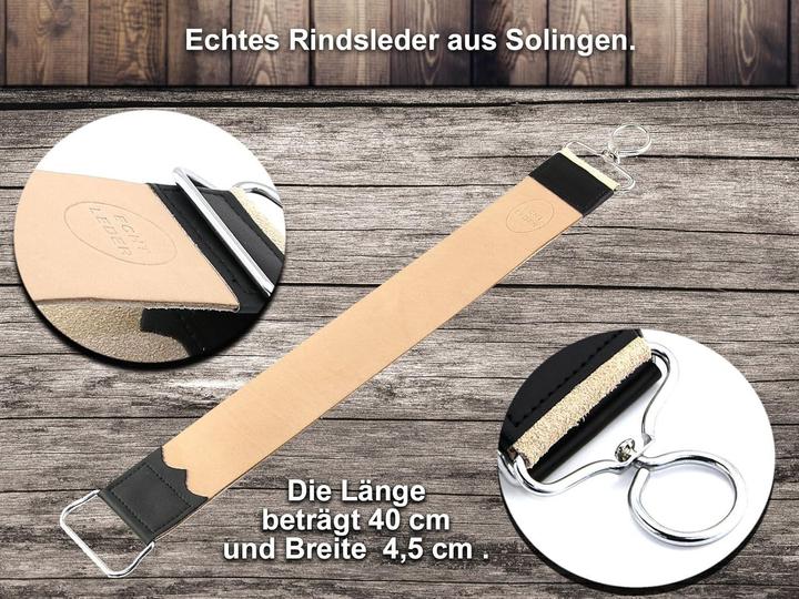 Actual product image InstrumenteNrw Premium Rasiermesser-Set mit Leder-Streichriemen