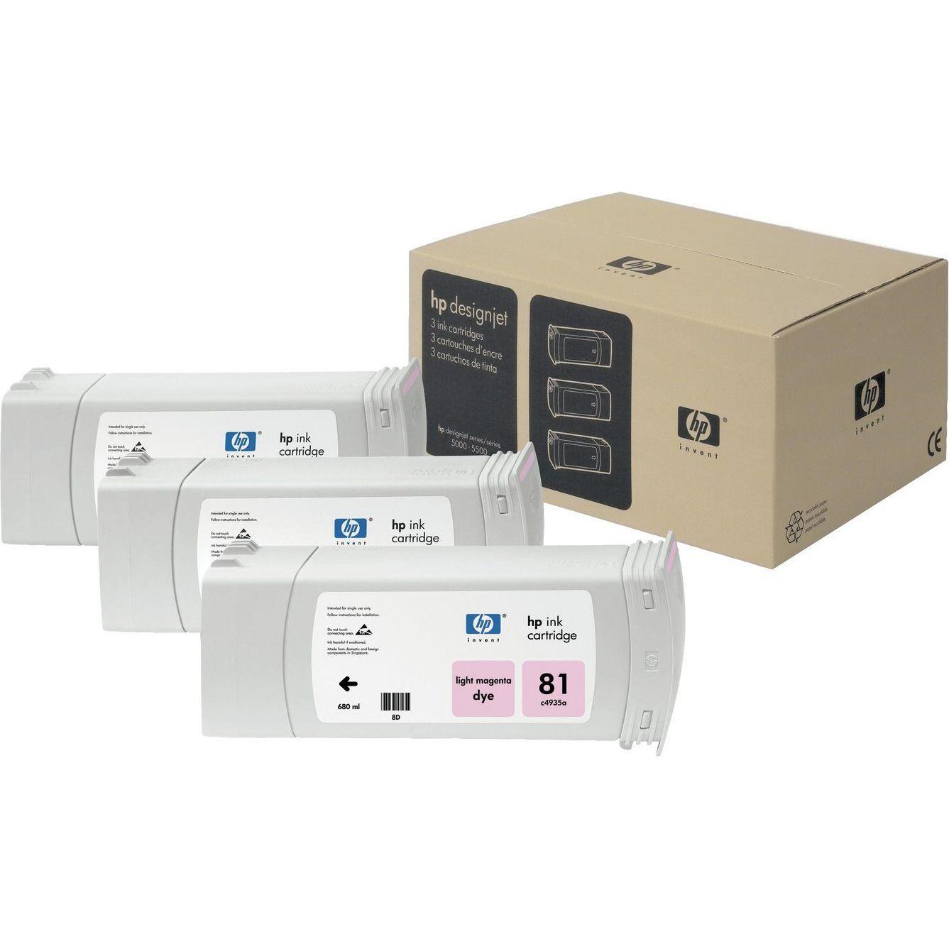 HP, Druckerpatrone, Ink Light Magenta 680ml 3-Pack (LM)