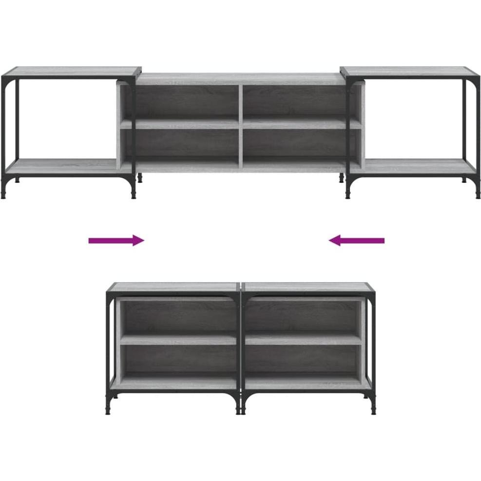 VidaXL, TV Möbel, TV-Schrank Grau Sonoma 203x37x50 cm Holzwerkstoff,Farbe