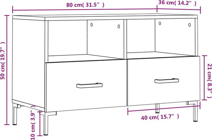 Produktbild vidaXL TV-Schrank (80 x 36 x 50 cm)