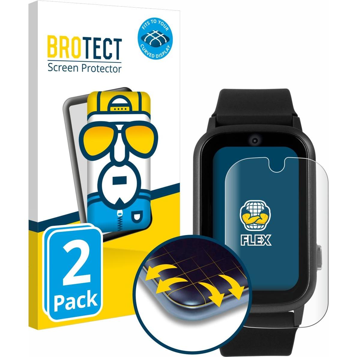 BROTECT Fullscreen Schutzfolie Displayschutz Folie Klar Transparent, Smartwatch Schutzfolie, Transparent