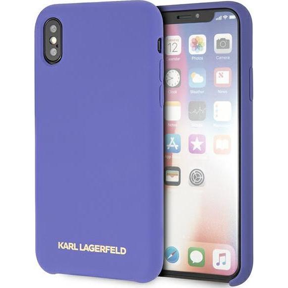 Karl Lagerfeld case for iPhone X / XS KLHCPXSLVOG hard case purple Silicone (Apple iPhone X, Apple iPhone XS), Smartphon...