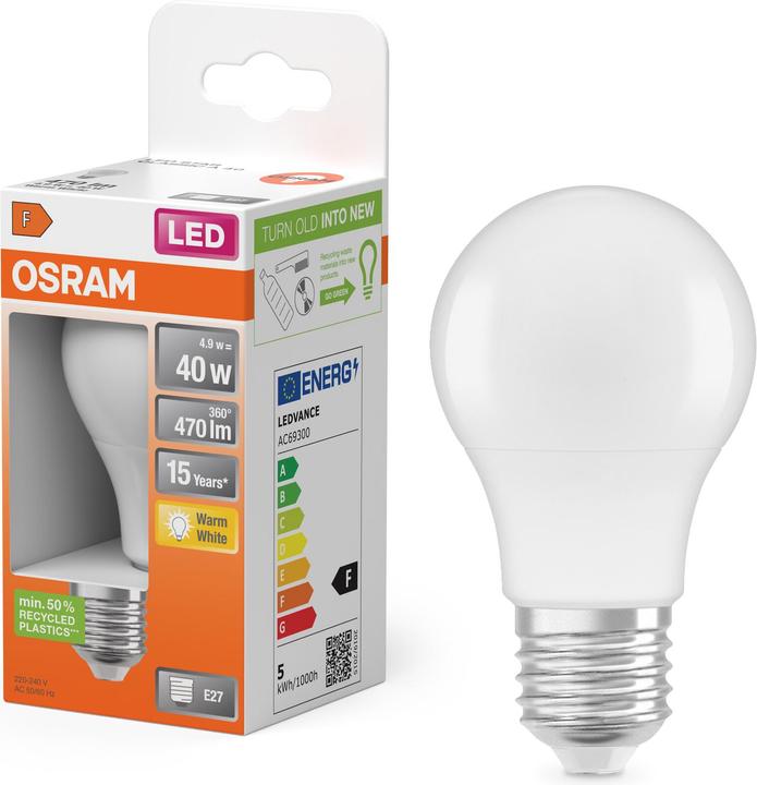 Productafbeelding Osram Ster Klassieker P (E27, 5.50 W, 470 lm, 1 x, F)
