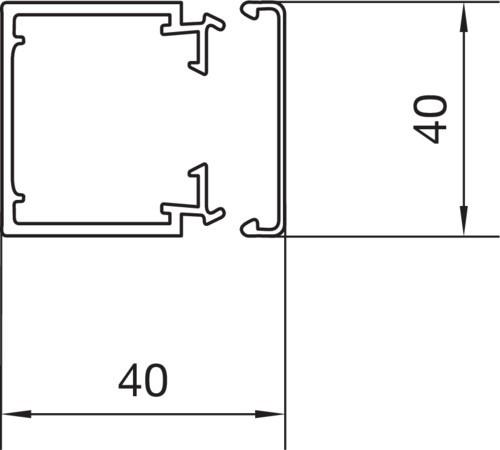 Produktbild Hager Installationskanal PVC LF, 40 x 40 x 2.000 mm, verkehrsweiÃŸ (Kabelkanal, 200 cm)