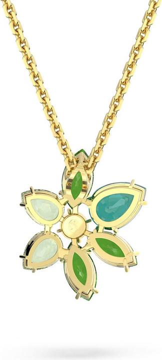 Produktbild Swarovski Gema Halskette Verschiedene Schliffe Blume Grün Gold (Swarovski Metall, 36 cm)