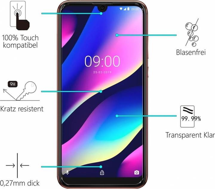 Image du produit Screenguard Wiko View 3 Protection en verre blindé Case Friendly Design (1 pcs, Wiko View 3)