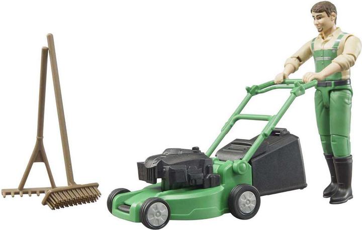 Actual product image Bruder Gardener with lawn mower and garden tools