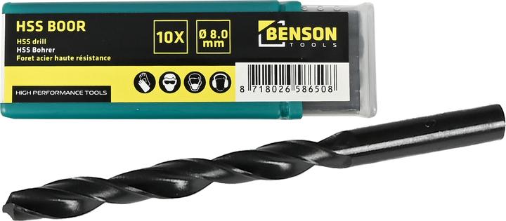 Actual product image Benson HSS drill 8.0 mm 10 pcs (8.0 millimetre)