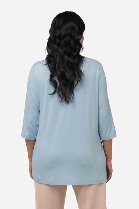 Produktbild Ulla Popken Shirt, tiefer Rundhalsausschnitt, 3/4 Arm (46, 48)