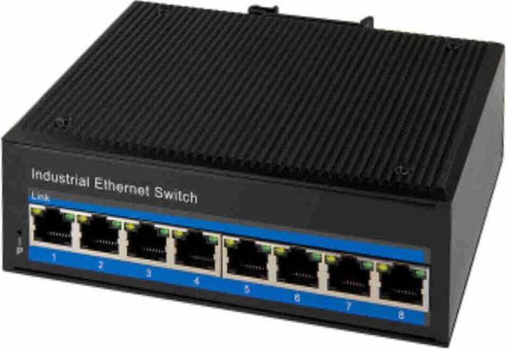 Produktbild LogiLink NS201 Industrieller Fast Ethernet Switch 8-Port 10/100 Mbps Hutschienenmontage PoE (8 Ports)