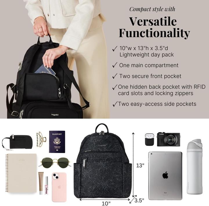 Actual product image Baggallini Securtex Anti-Theft Vacation Backpack