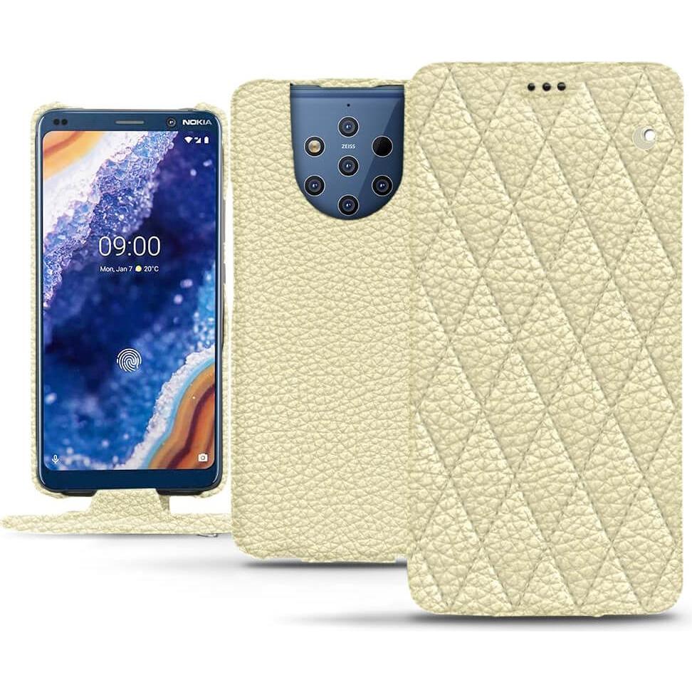 Noreve Lederschutzhülle vertikal (Nokia 9 PureView), Smartphone Hülle, Beige