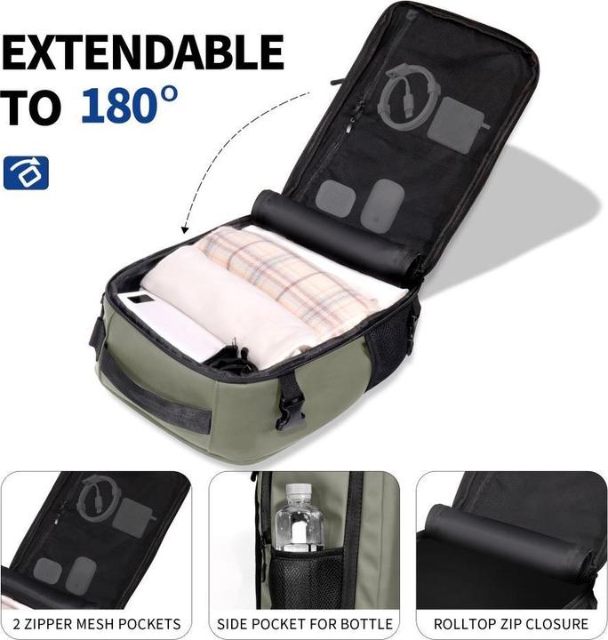 Produktbild Tech-Protect DEFENDER S50 RYANAIR & WIZZAIR REISE-LAPTOP-KABINENRUCKSACK 20L 40x20x25 OLIVGRÜN (20 l)