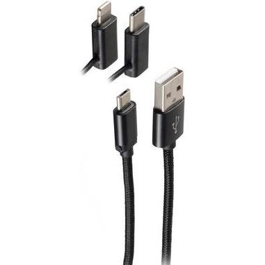 Thumbnail - Shiverpeaks BS14-50068 USB Kabel 1 m USB A USB C/Micro-USB B/Lightning Schwarz (1 m), USB Kabel
