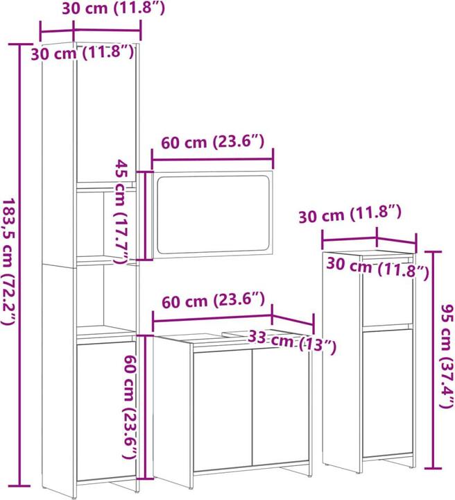 Nährwerte und Zutaten vidaXL Badmöbel Set
