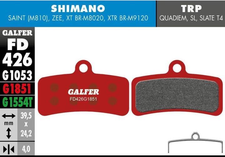 Image du produit Galfer Bike Plaquettes de frein FD426 Advanced (Shimano, Semi-métallique)