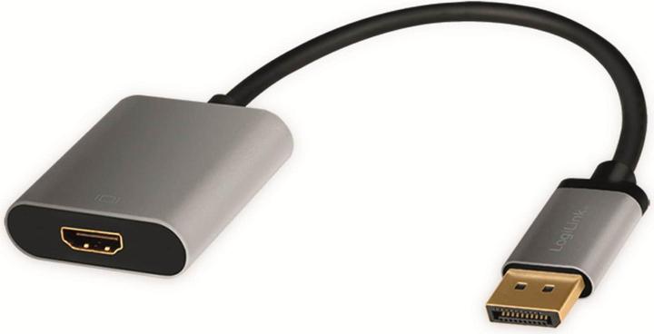 LogiLink CDA0108 DisplayPort Adapter DP/M to HDMI A/F,4K/60 Hz, alu, black/grey, 0.15m (HDMI, 15 cm)