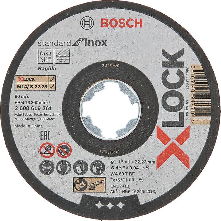 Productafbeelding Bosch Professional Zubehör X-LOCK Scheider 125X1mm INOX recht