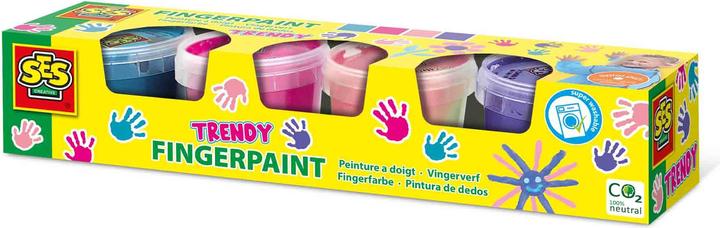 Actual product image Ses Finger paint trend colours, 4x110ml (Violet, Blue, Rose, Pink, 440 ml)